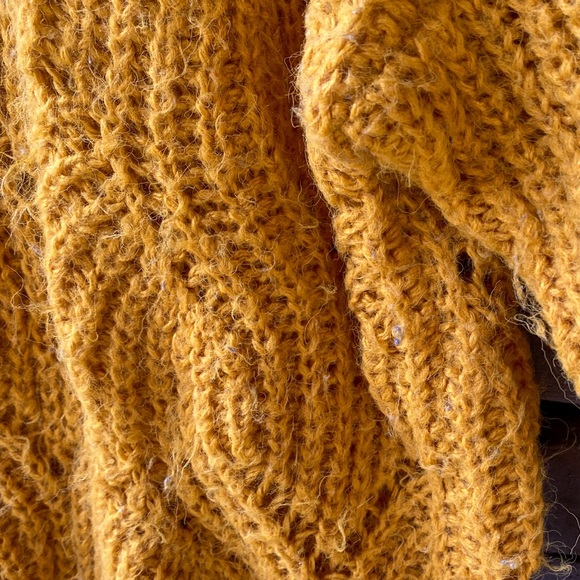 Chunky Oversized Sweater, George, Mustard yellow, Size 3X, Long Sleeve Wooly - Picture 6 of 6